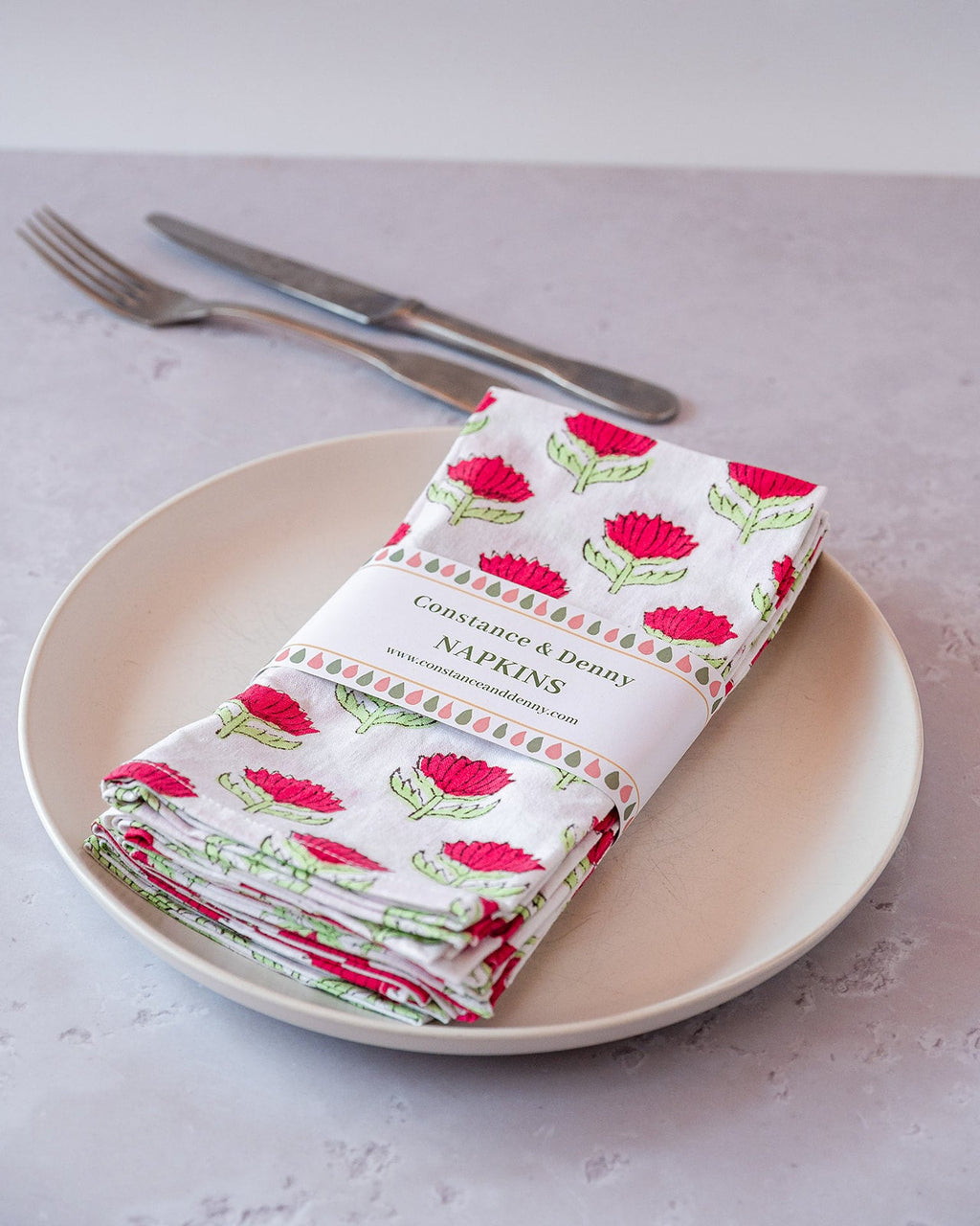 LOTUS FLOWER GREEN set of 6 cotton napkins