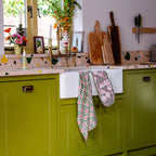 PRESSED PETALS PEONY tea towel