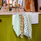 PRESSED PETALS AMBER tea towel