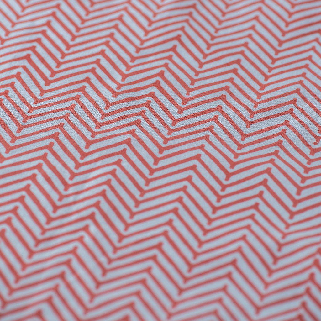 CHEVRON CORAL set of 6 cotton napkins