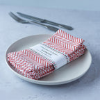 CHEVRON GREEN set of 6 cotton napkins