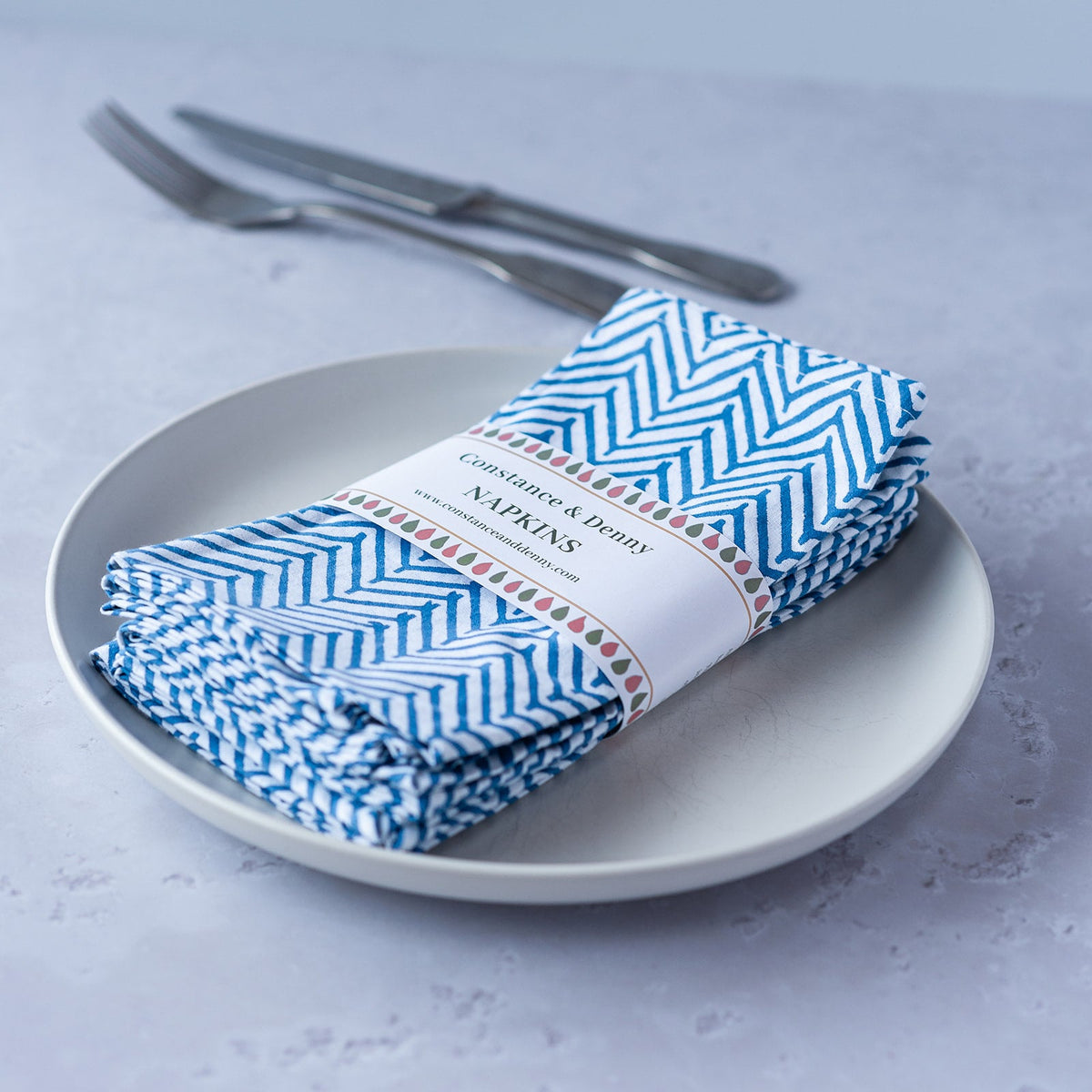 CHEVRON GREEN set of 6 cotton napkins