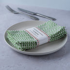 CHEVRON GREEN set of 6 cotton napkins