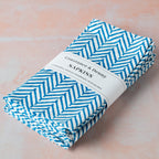 CHEVRON COBALT set of 6 cotton napkins