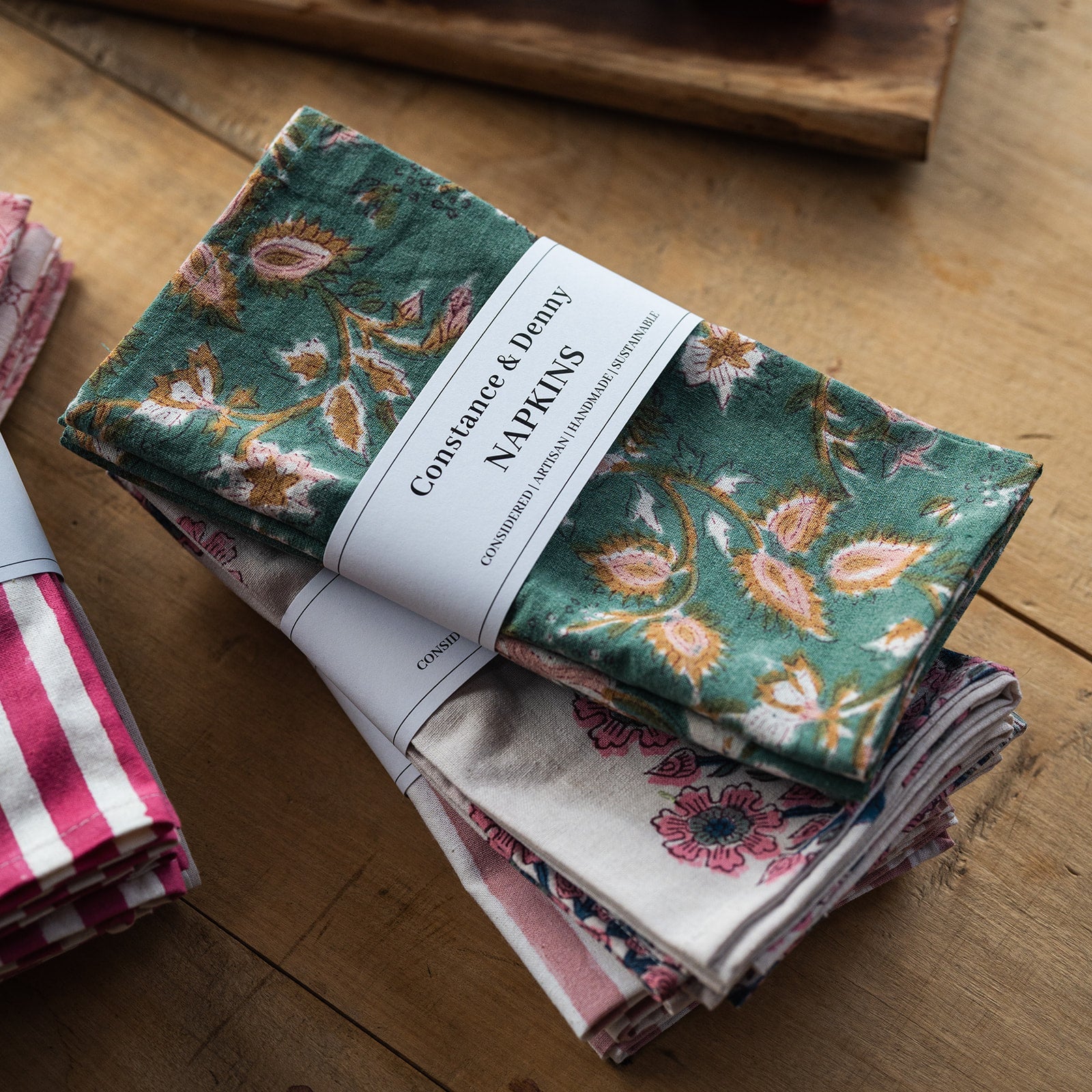 NEW BOTANICAL TABLE FOREST set of 4 cotton napkins