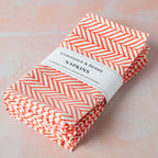CHEVRON CORAL set of 6 cotton napkins