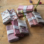 NEW BOTANICAL TABLE ROSE set of 4 cotton napkins