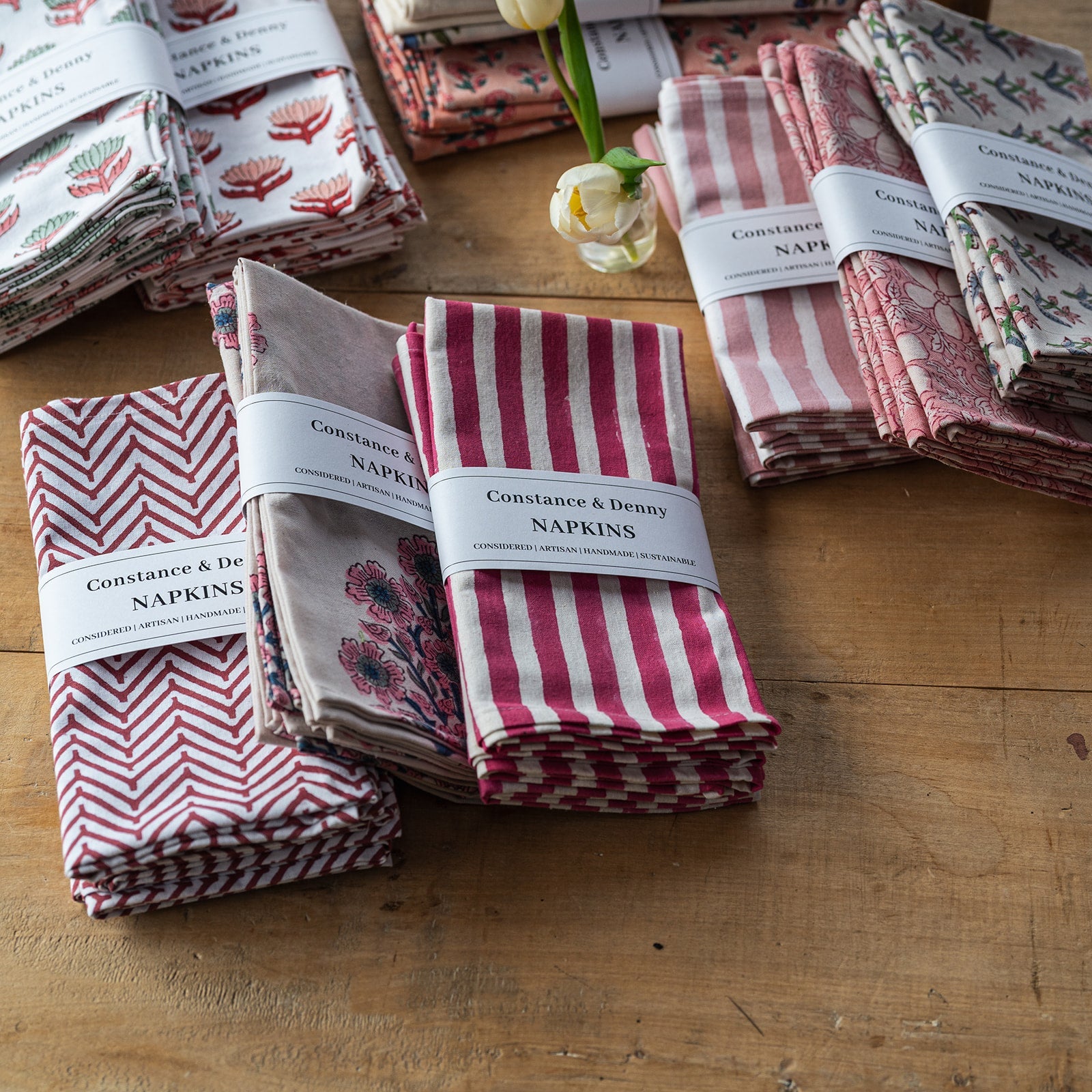 NEW BOTANICAL TABLE PETAL set of 4 cotton napkins
