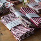 CHEVRON CHERRY set of 6 cotton napkins