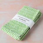 CHEVRON GREEN set of 6 cotton napkins