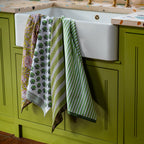 STRIPE GREEN tea towel