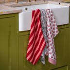 LOTUS FLOWER CHERRY PINK tea towel