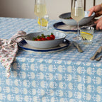 NEW FAN DELFT hand block printed tablecloth