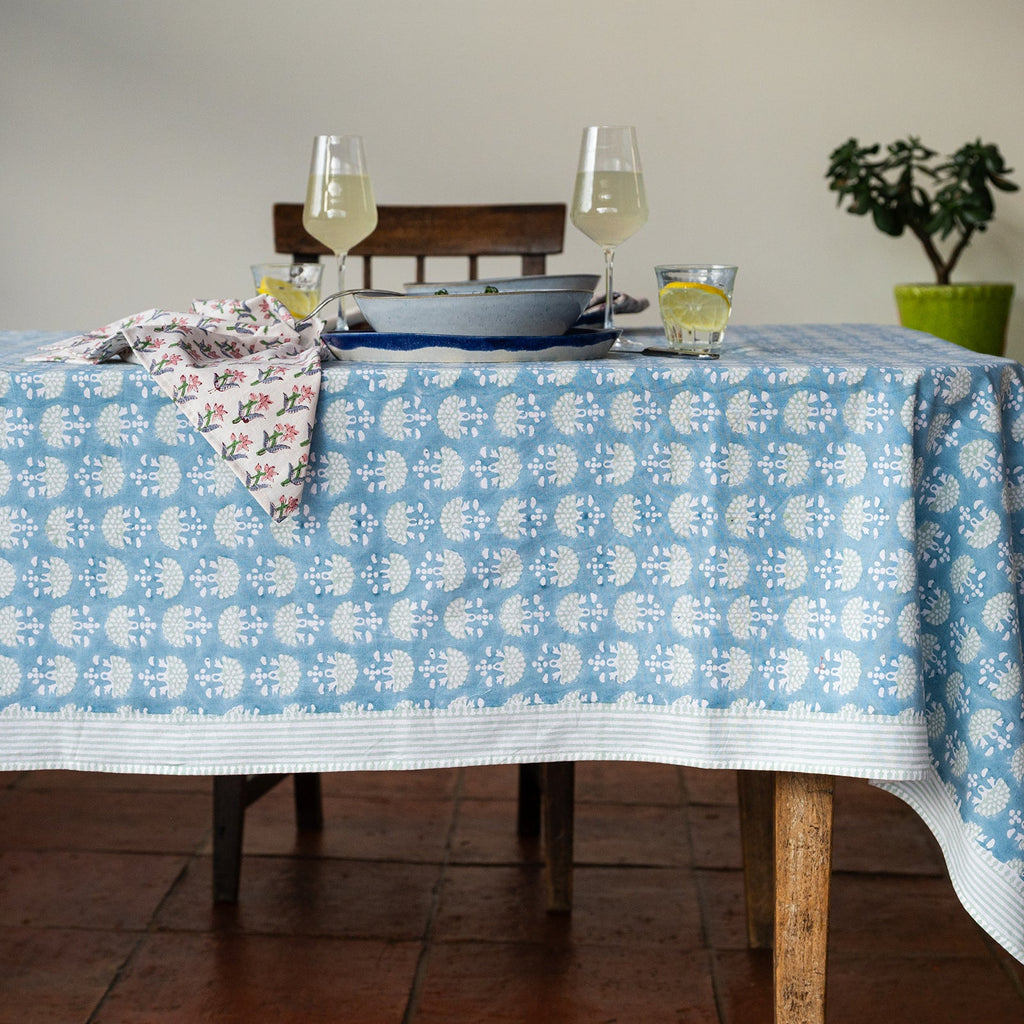 NEW FAN DELFT hand block printed tablecloth