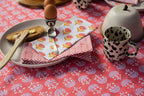 CHEVRON CORAL set of 6 cotton napkins