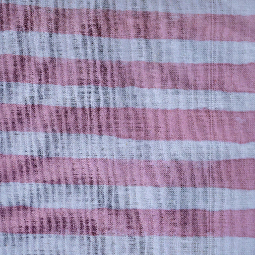 NEW RUFFLE STRIPE BLUSH hand block printed tablecloth