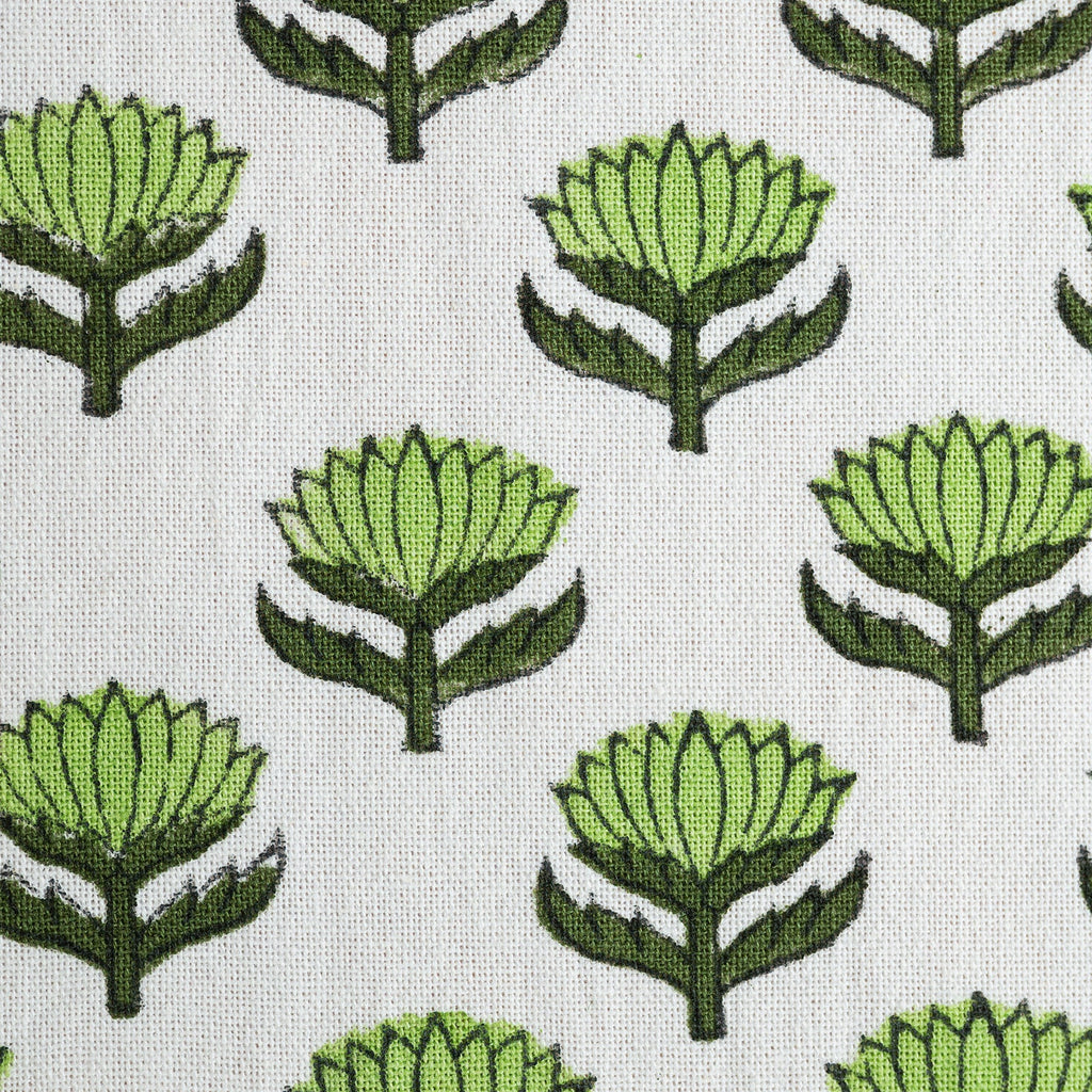 LOTUS FLOWER GREEN tea towel