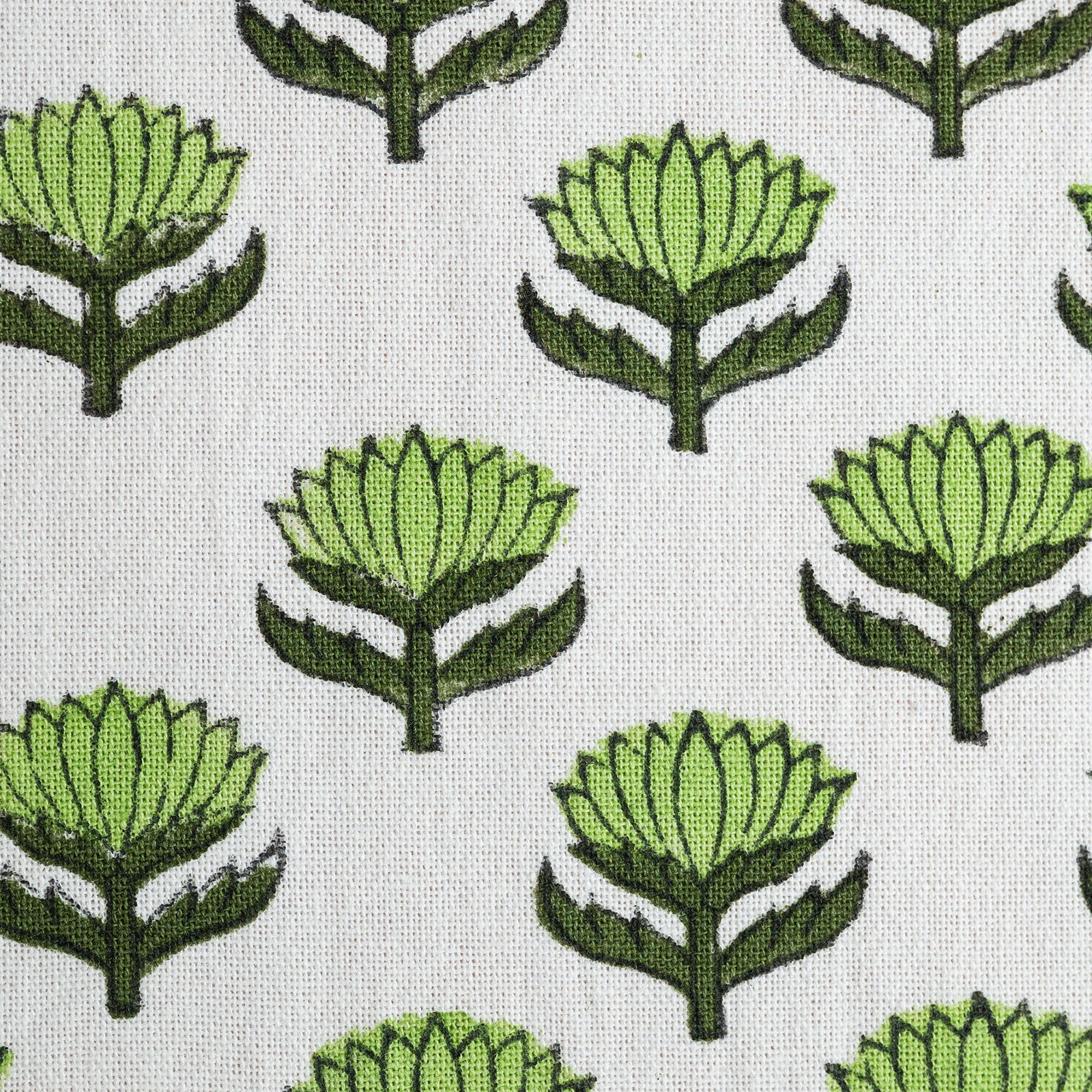 LOTUS FLOWER GREEN tea towel