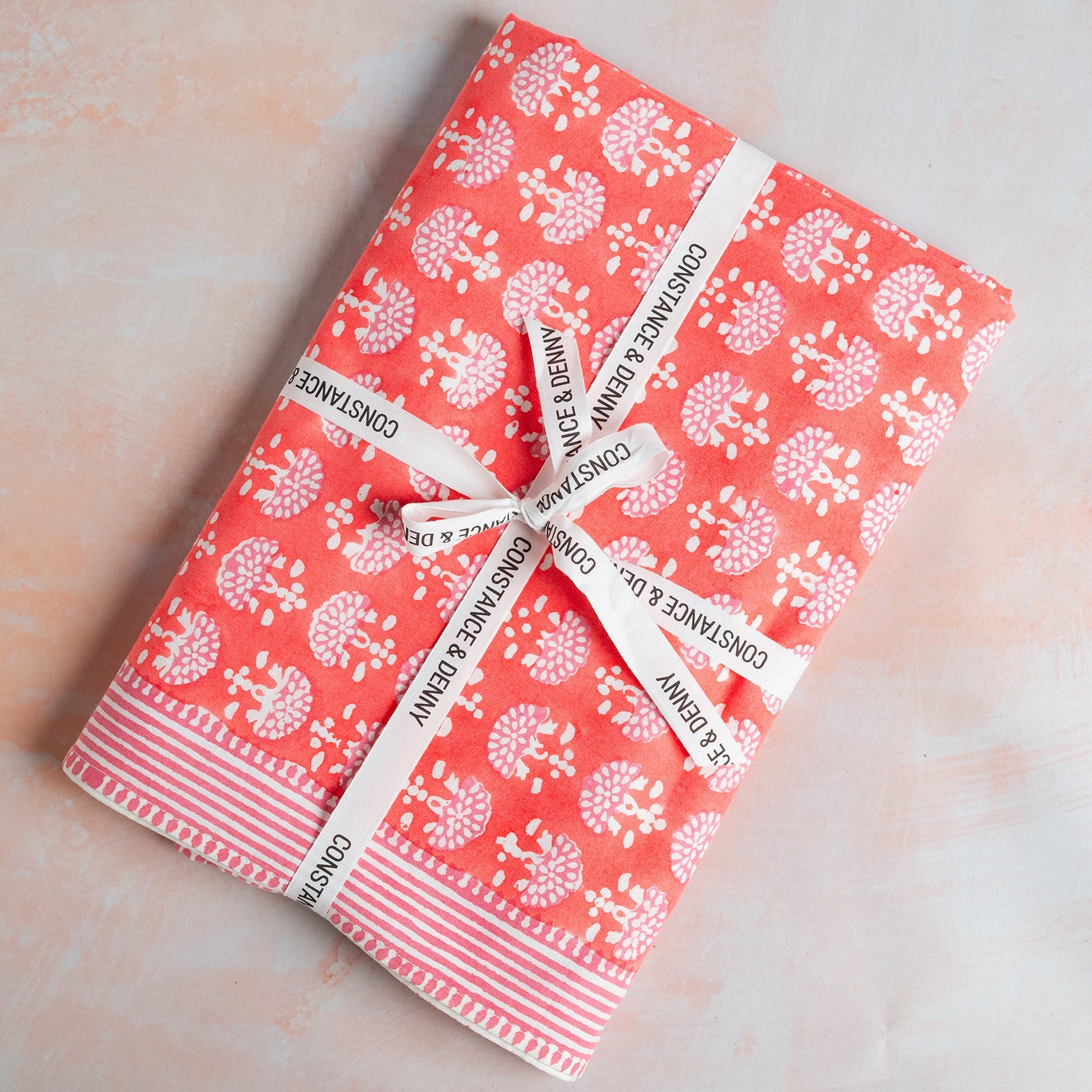 NEW FAN CORAL hand block printed tablecloth