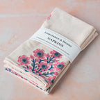 NEW BOTANICAL TABLE PETAL set of 4 cotton napkins