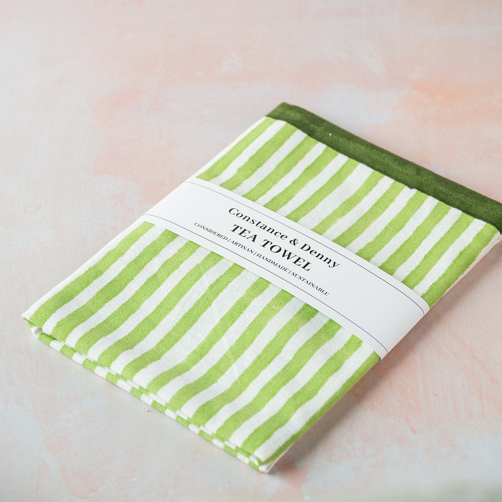 STRIPE GREEN tea towel