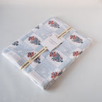 NEW LUNA SWEDISH BLUE hand block printed tablecloth