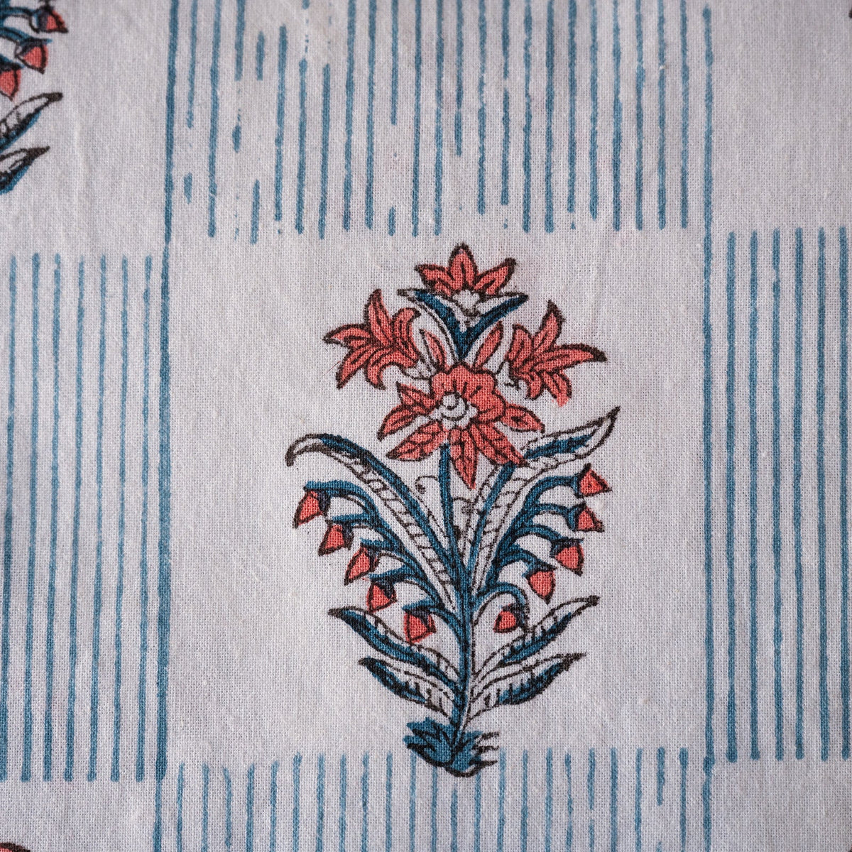 NEW LUNA SWEDISH BLUE hand block printed tablecloth
