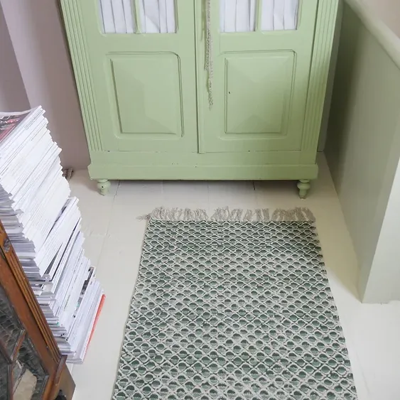 GREEN CIRCLE dhurrie rug