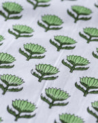 LOTUS FLOWER GREEN set of 6 cotton napkins
