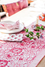MEADOW CORAL hand block printed runner