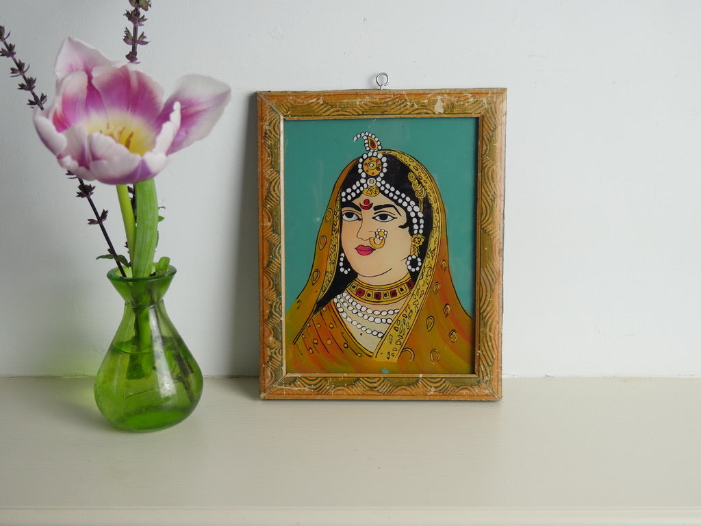 LADY Indian glass painting