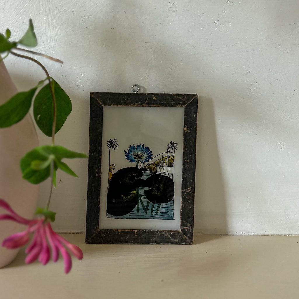 LOTUS FLOWER 6 Indian glass painting