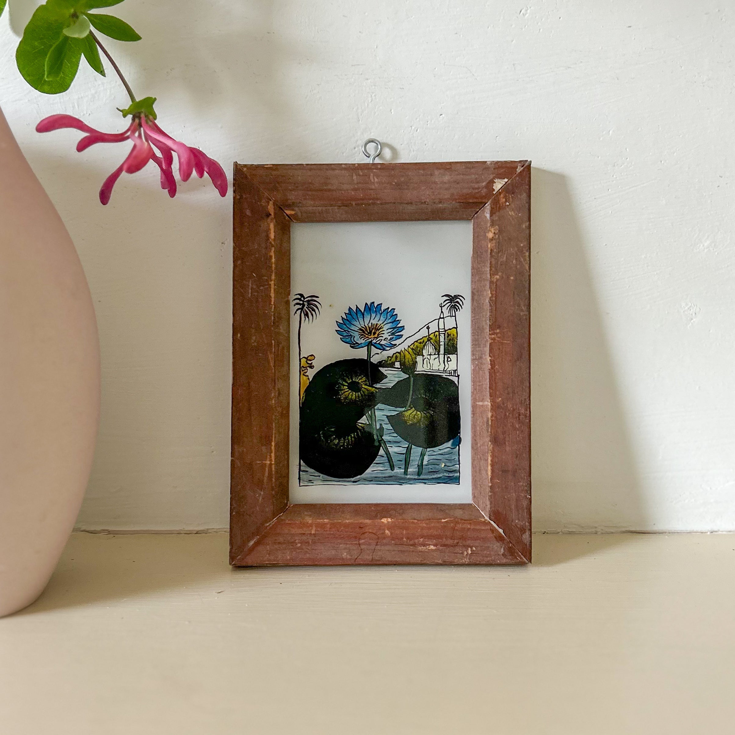 LOTUS FLOWER Indian glass painting