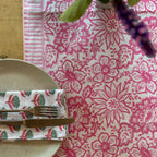 NEW MEADOW SOFT PINK hand block printed runner