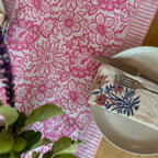 NEW MEADOW SOFT PINK hand block printed runner