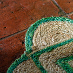 SPRING GREEN scalloped hand woven jute runner
