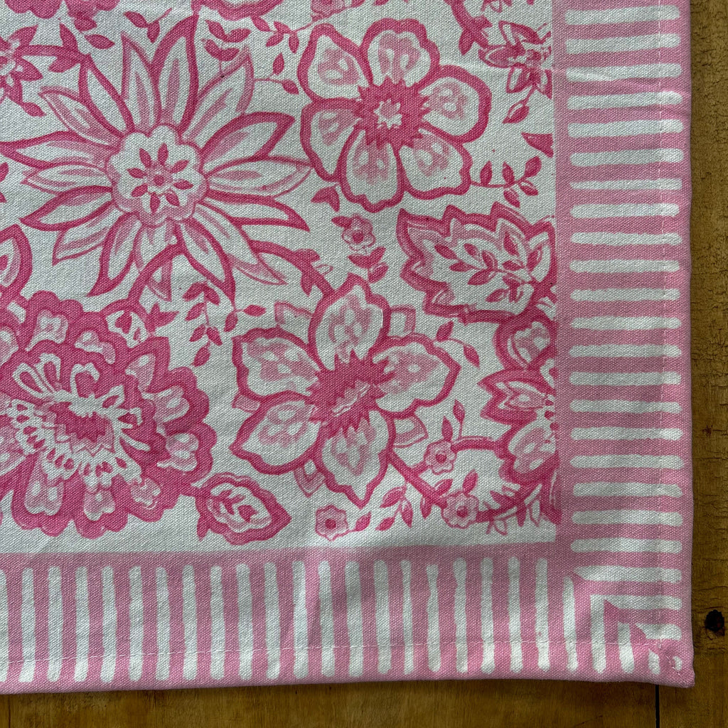 NEW MEADOW SOFT PINK hand block printed runner