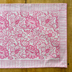 NEW MEADOW SOFT PINK hand block printed runner