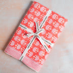 NEW FAN CORAL hand block printed tablecloth