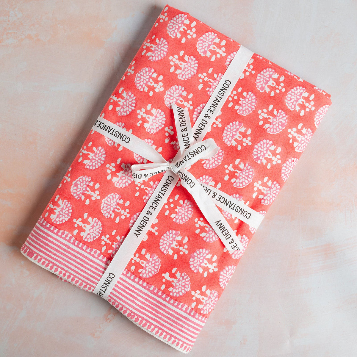 NEW FAN CORAL hand block printed tablecloth
