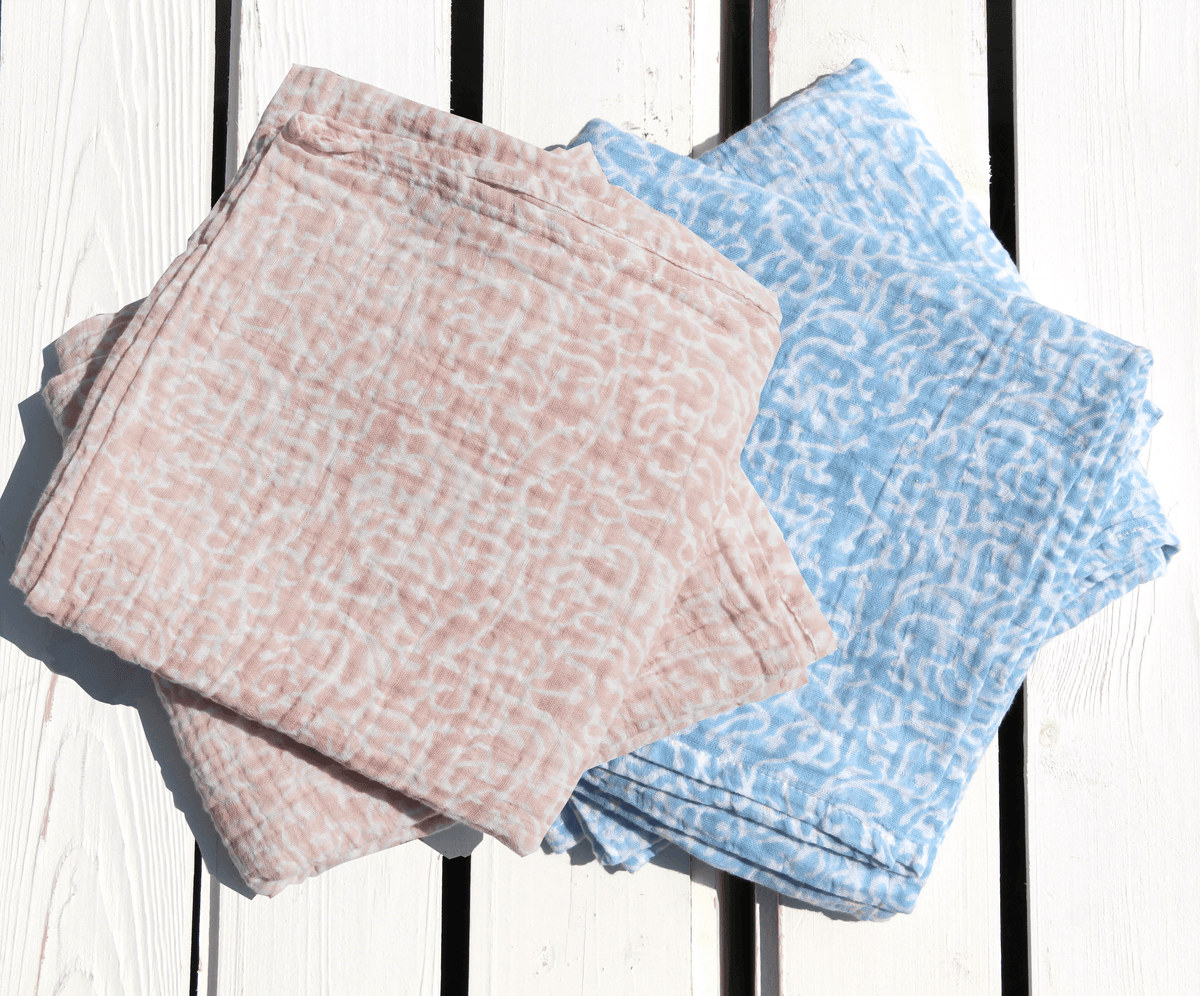 Coral Muslin Burp Cloth