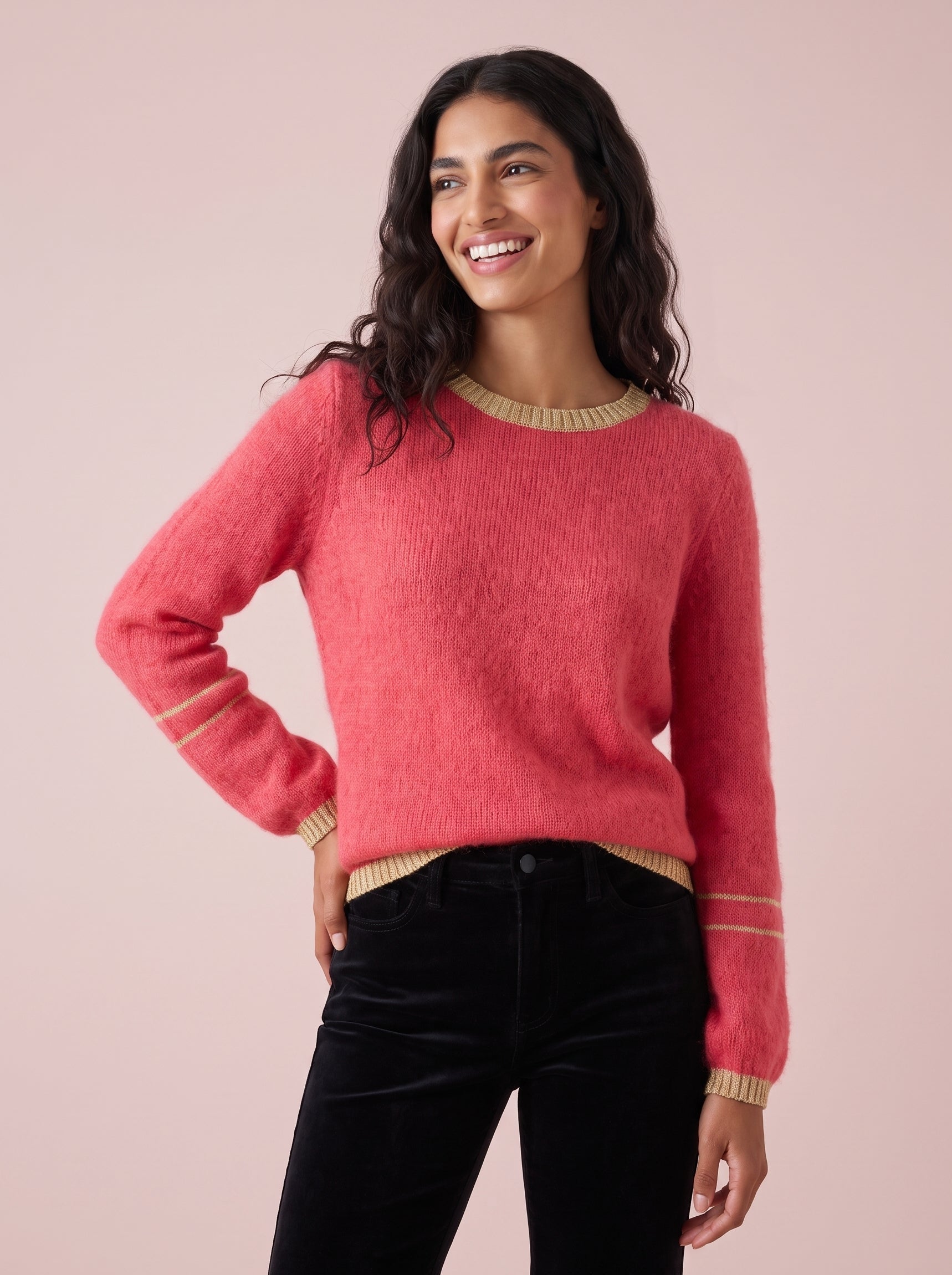 Lottie Mohair & Merino Knit Jumper with Lurex Trim