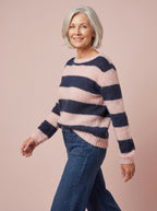 Sasha Chunky Mohair & Merino Striped Knit Jumper