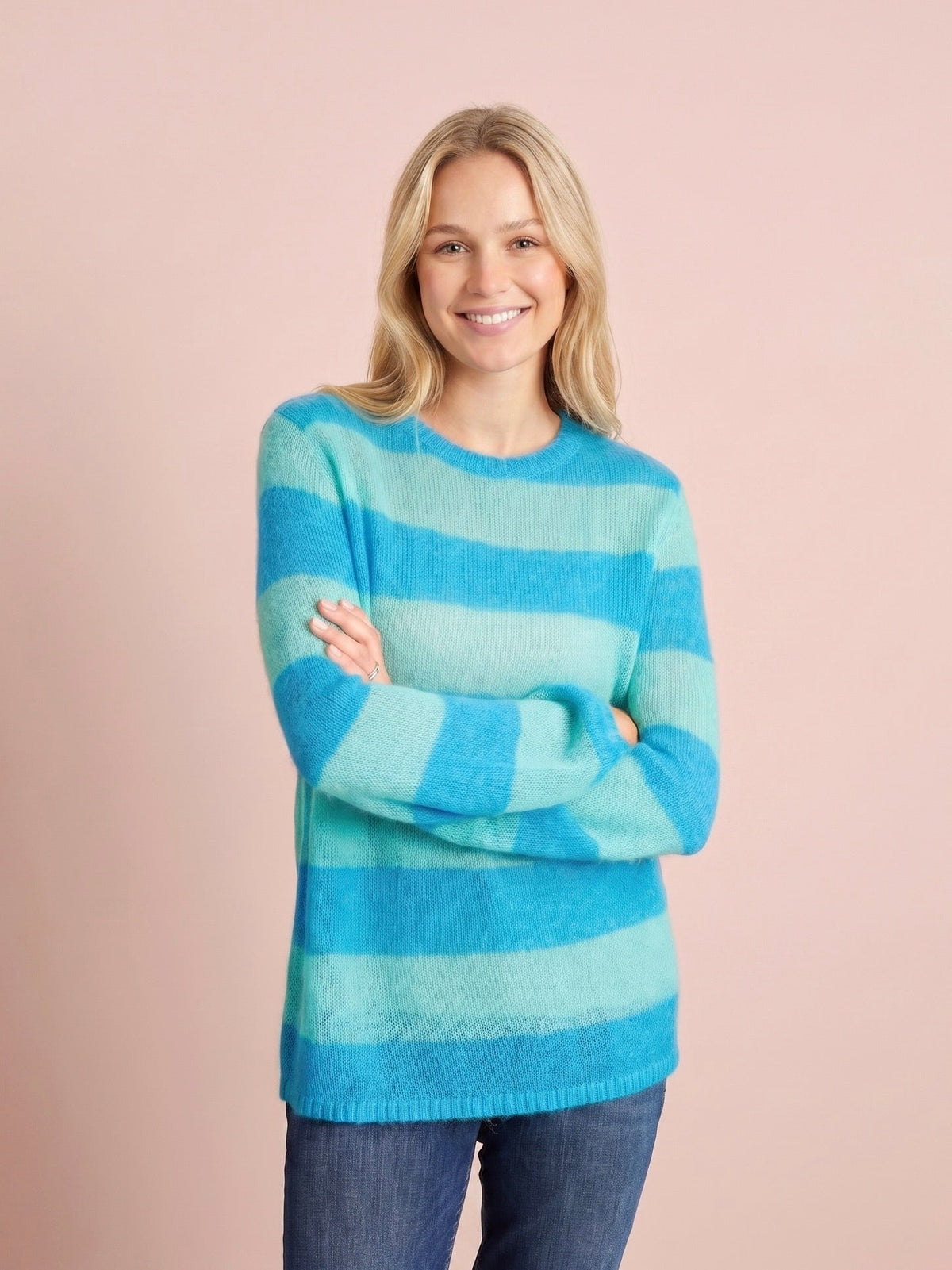 Sasha Colourful Striped Mohair & Merino Knit Jumper