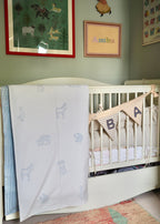 Blue Farmyard Animals Reversible Cot Duvet Cover