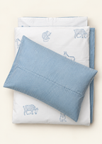 Blue Farmyard Animals Reversible Cot Duvet Cover