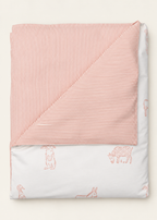 Pink Farmyard Animals Reversible Cot Duvet Cover