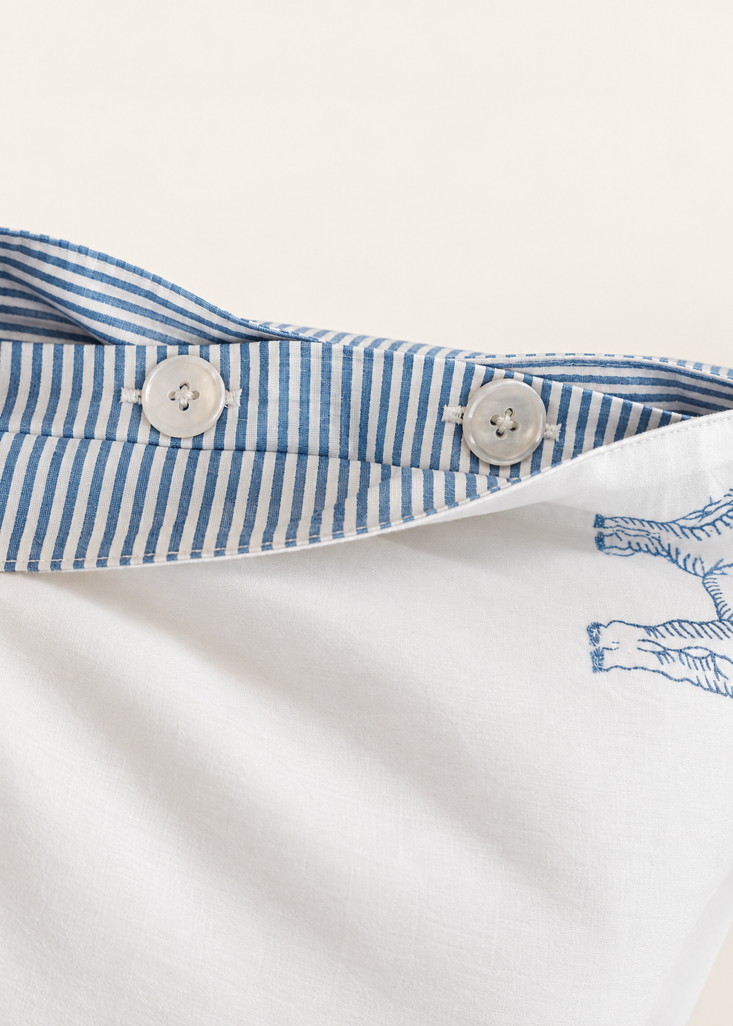 Blue Farmyard Reversible Cot Pillowcase