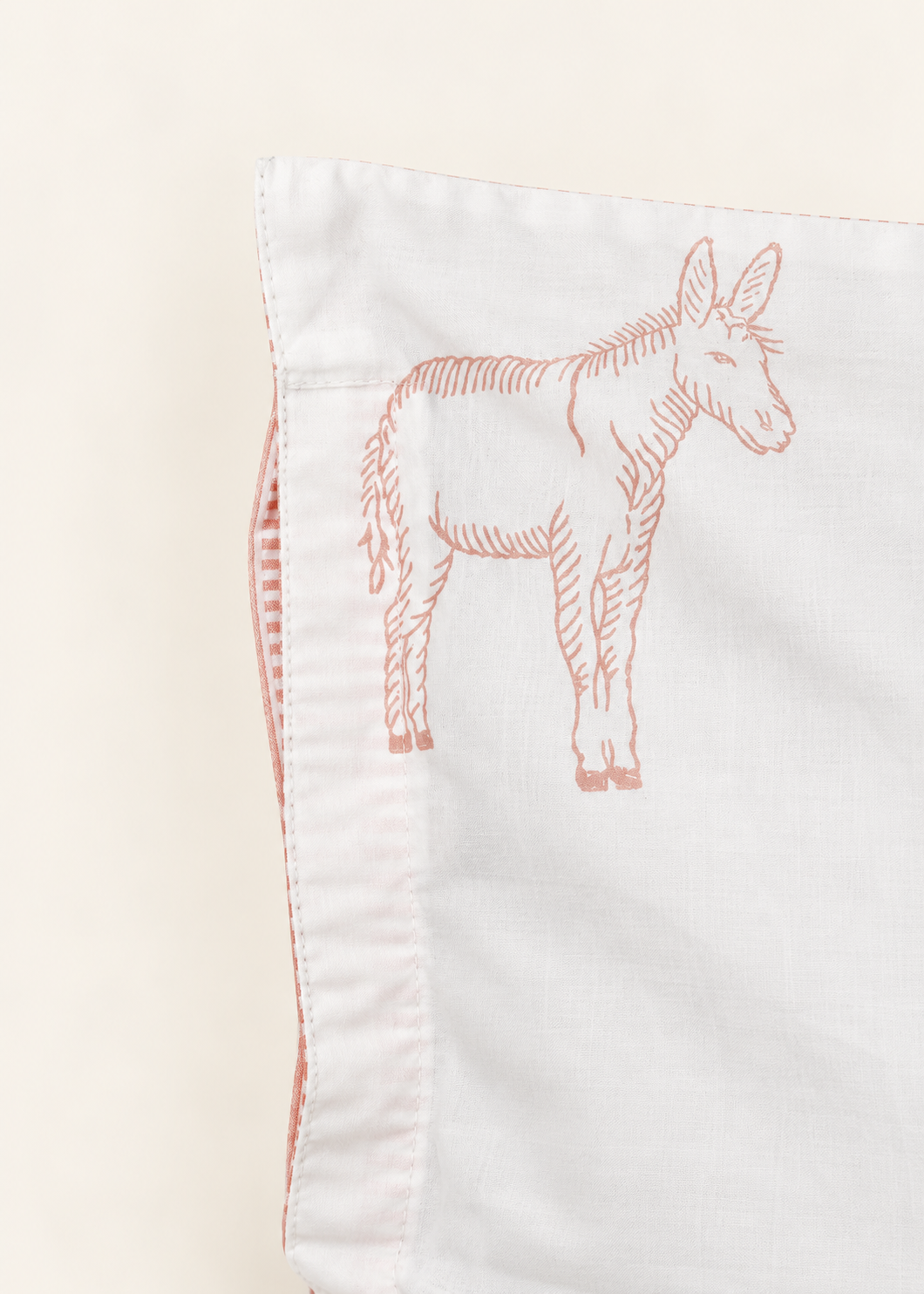 Pink Farmyard Reversible Cot Pillowcase
