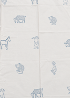Blue Farmyard Animals Reversible Cot Duvet Cover